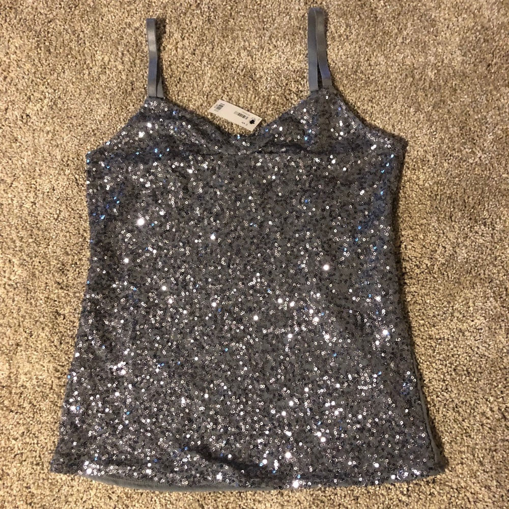 Limited Sequin Sparkle Cami Silver Small